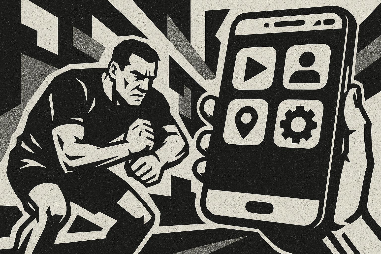 Collection of top BJJ mobile apps displayed on smartphones with Brazilian Jiu-Jitsu themed backgrounds